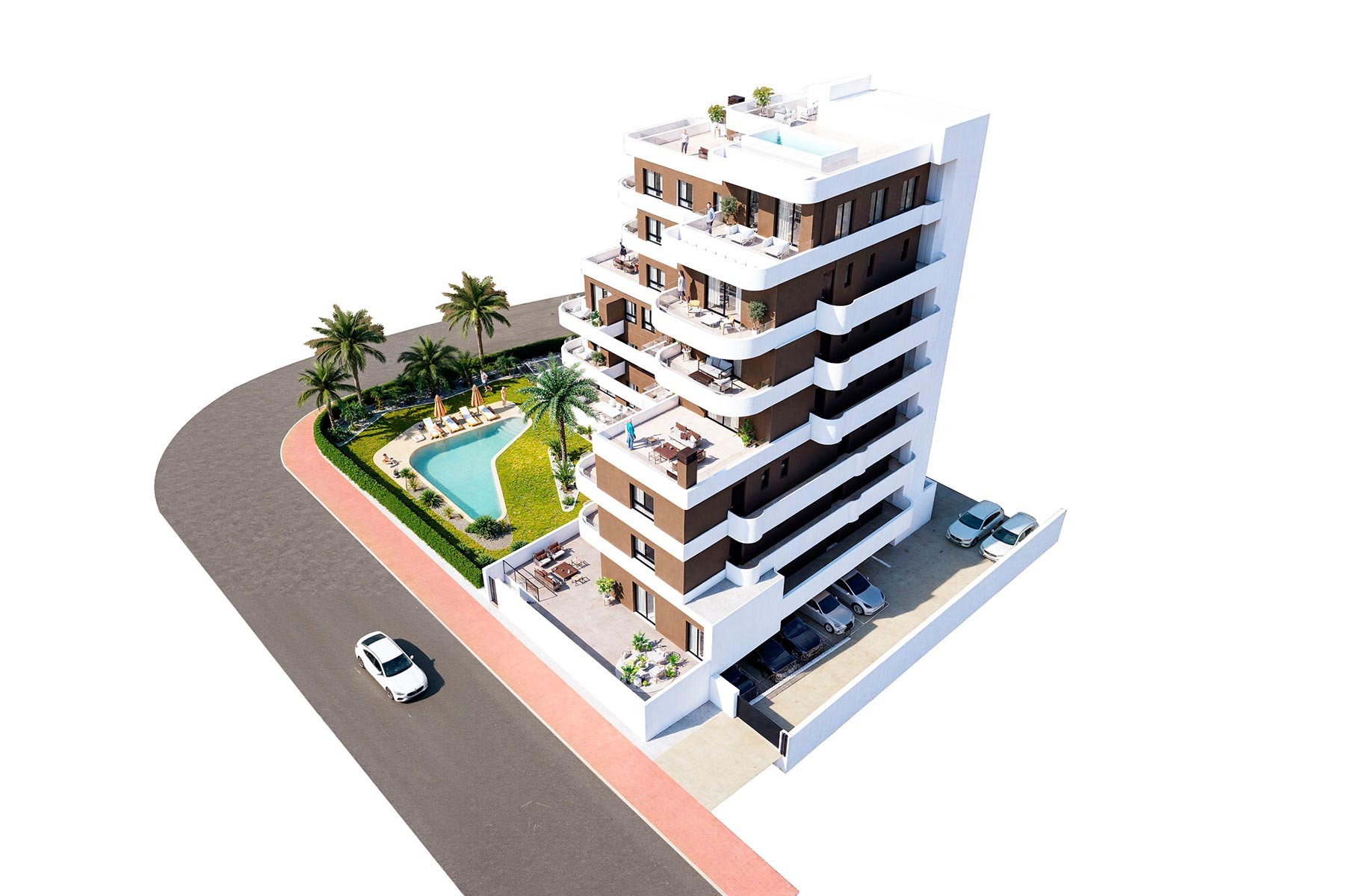 Apartament w Guardamar del Segura, Alicante, Hiszpania 2 sypialnie, 55 mkw. nr 131351