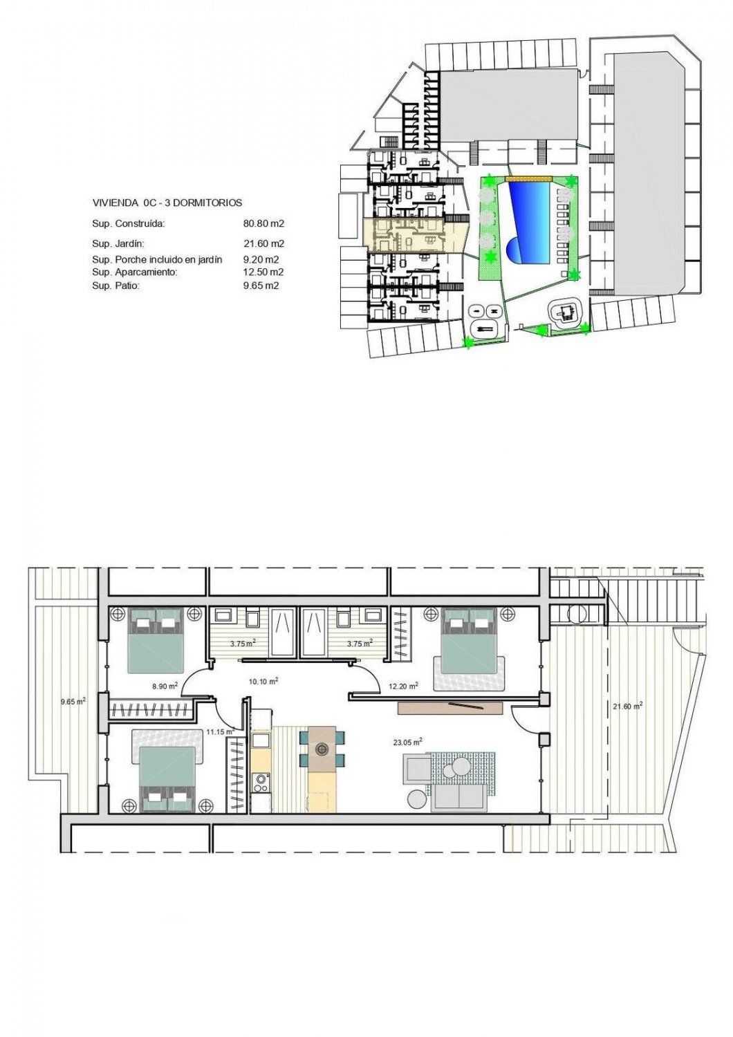 Квартира в Торре-Пачеко, Мурсия, Испания 3 спальни, 80м2 №121134