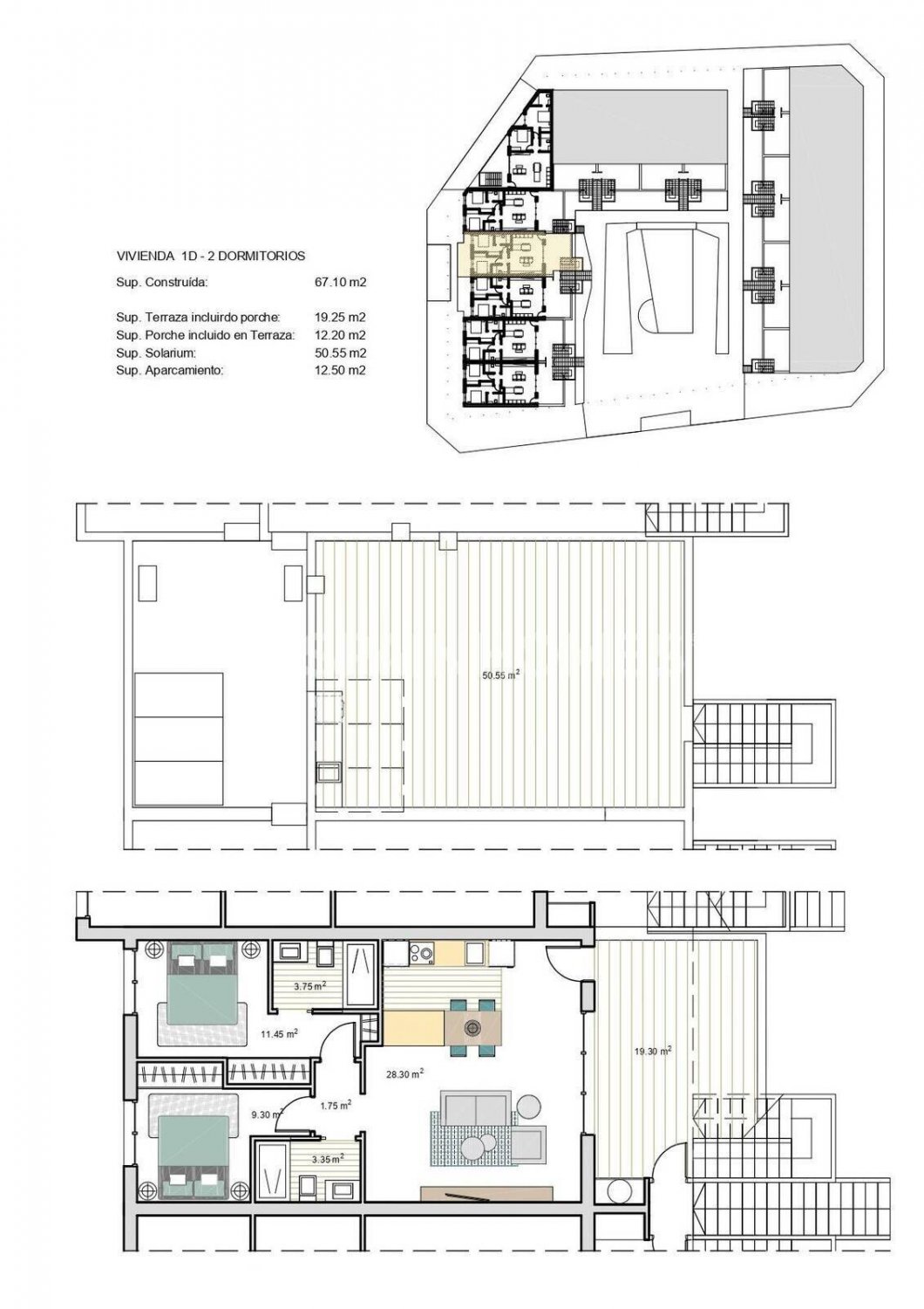 Квартира в Торре-Пачеко, Мурсия, Испания 3 спальни, 80м2 №121134