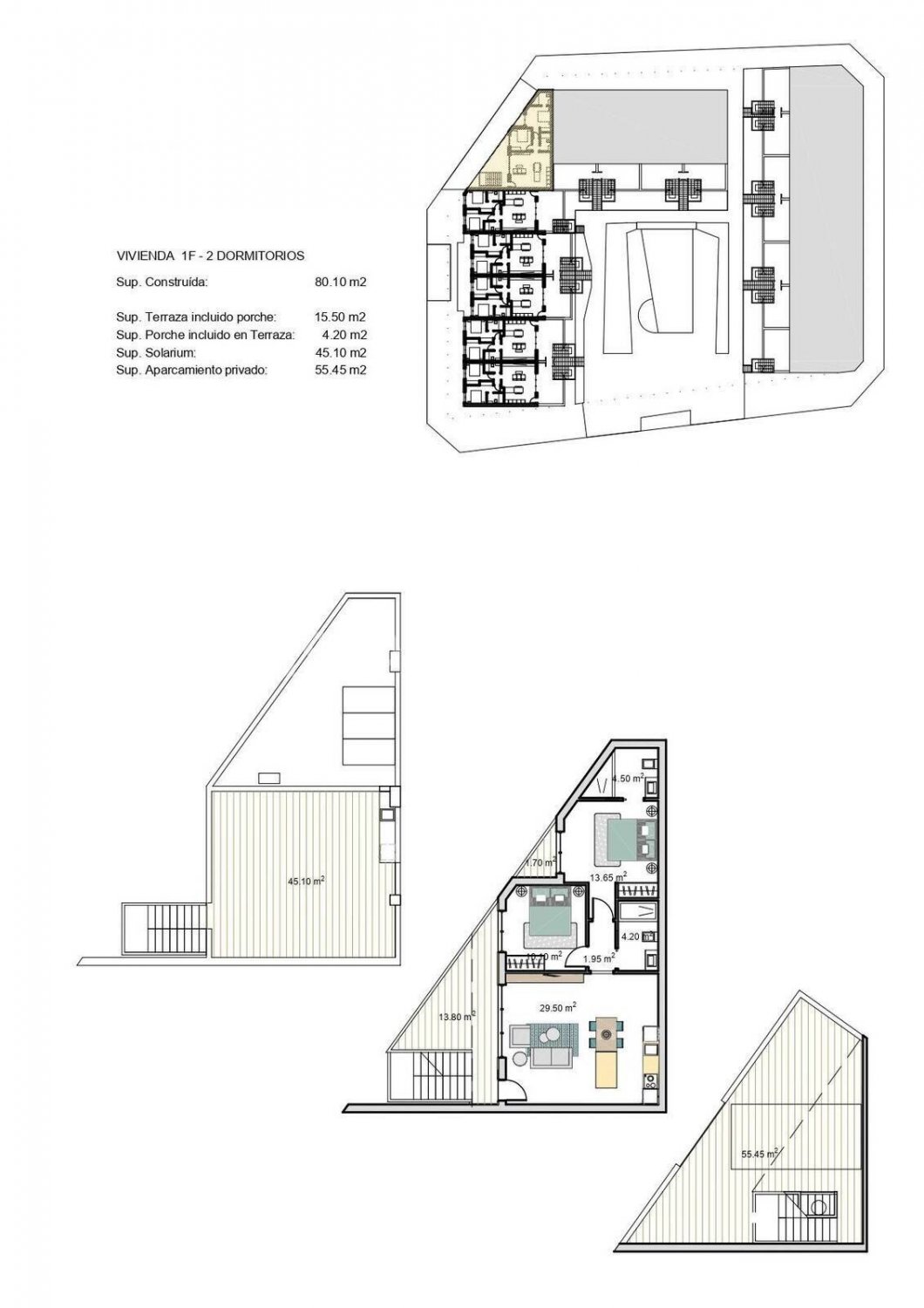 Квартира в Торре-Пачеко, Мурсия, Испания 3 спальни, 80м2 №121134