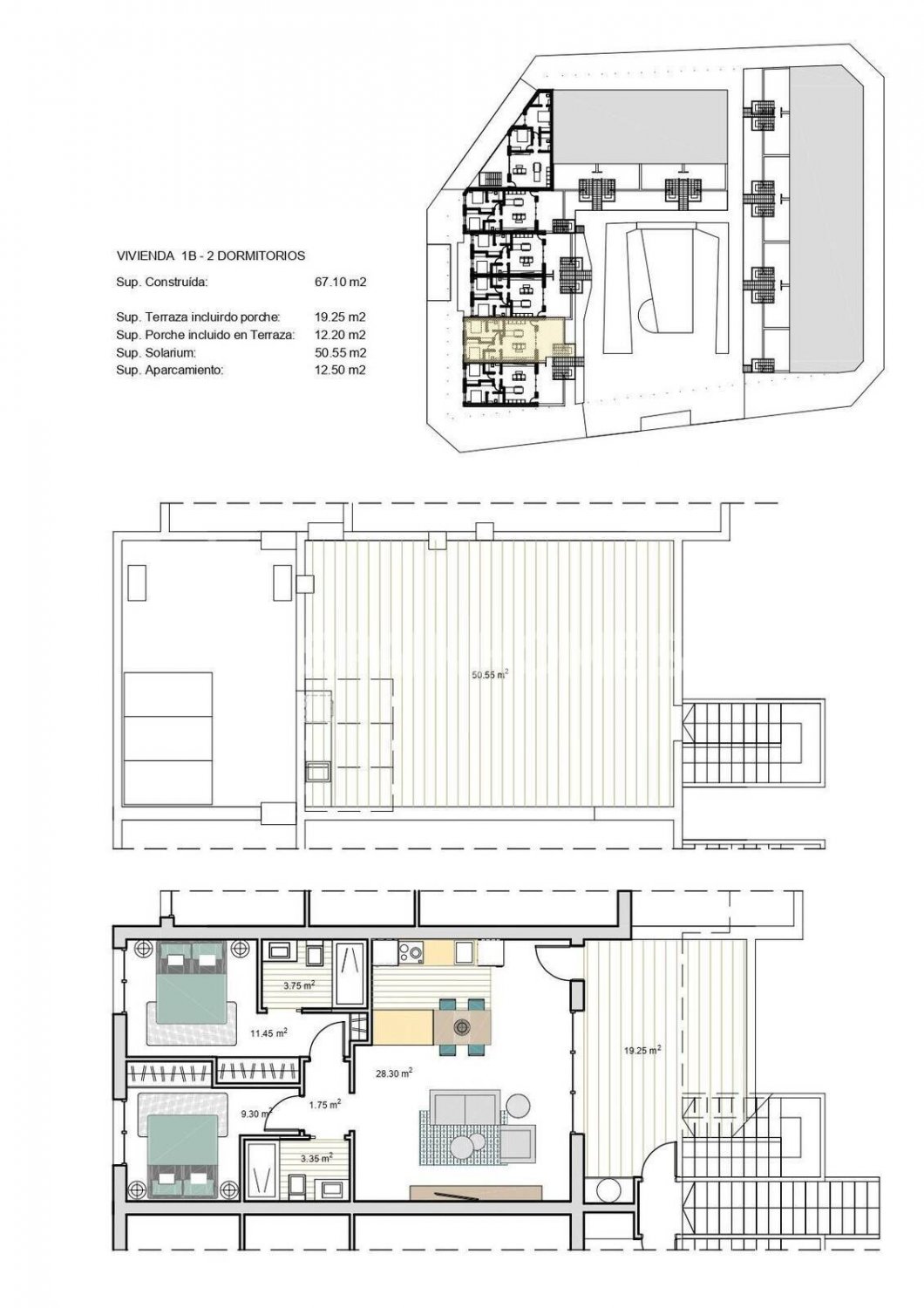 Квартира в Торре-Пачеко, Мурсия, Испания 3 спальни, 80м2 №121134
