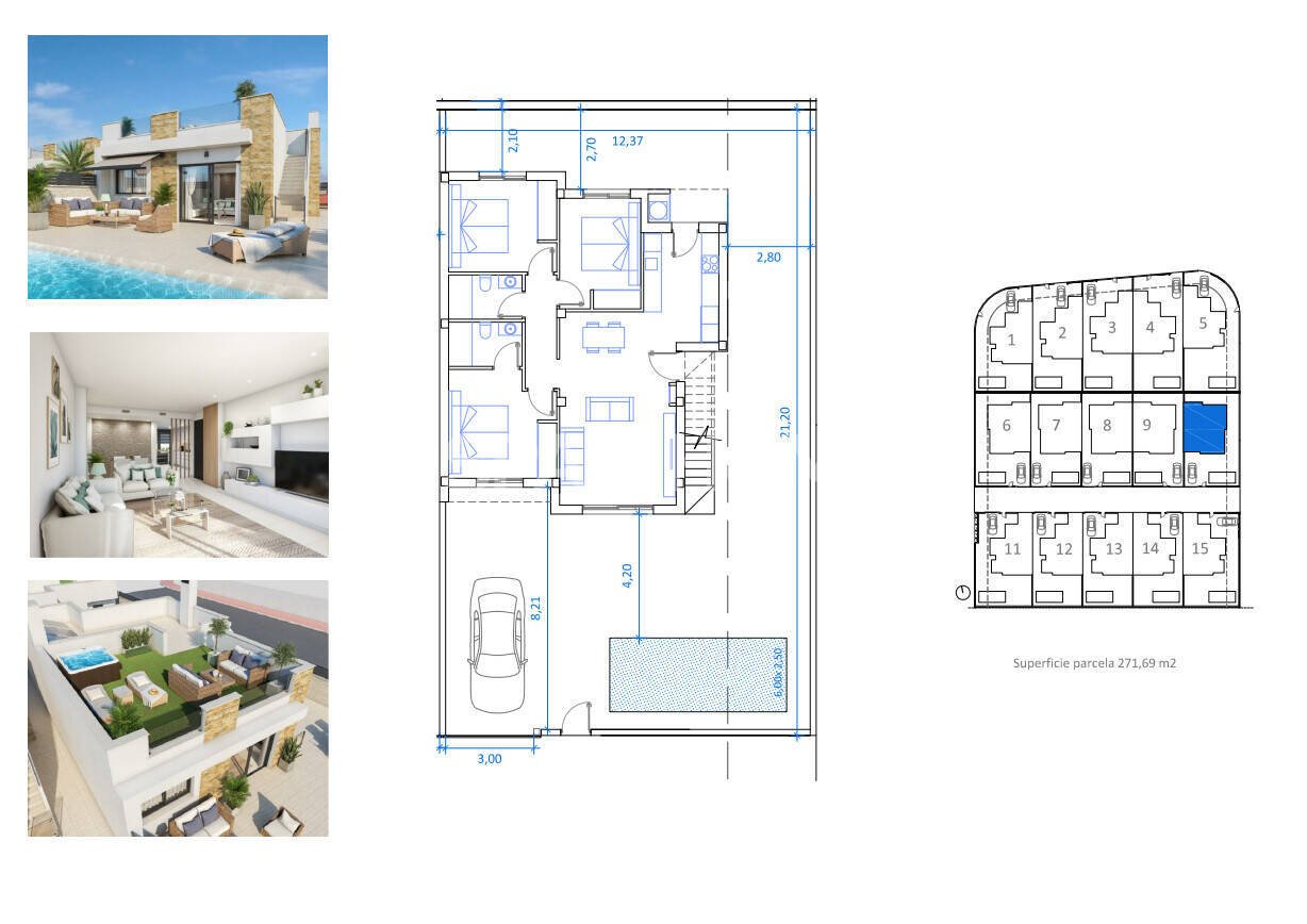 Villa en San Fulgencio, Alicante, España 3 dormitorios, 100 m2 No. 122458