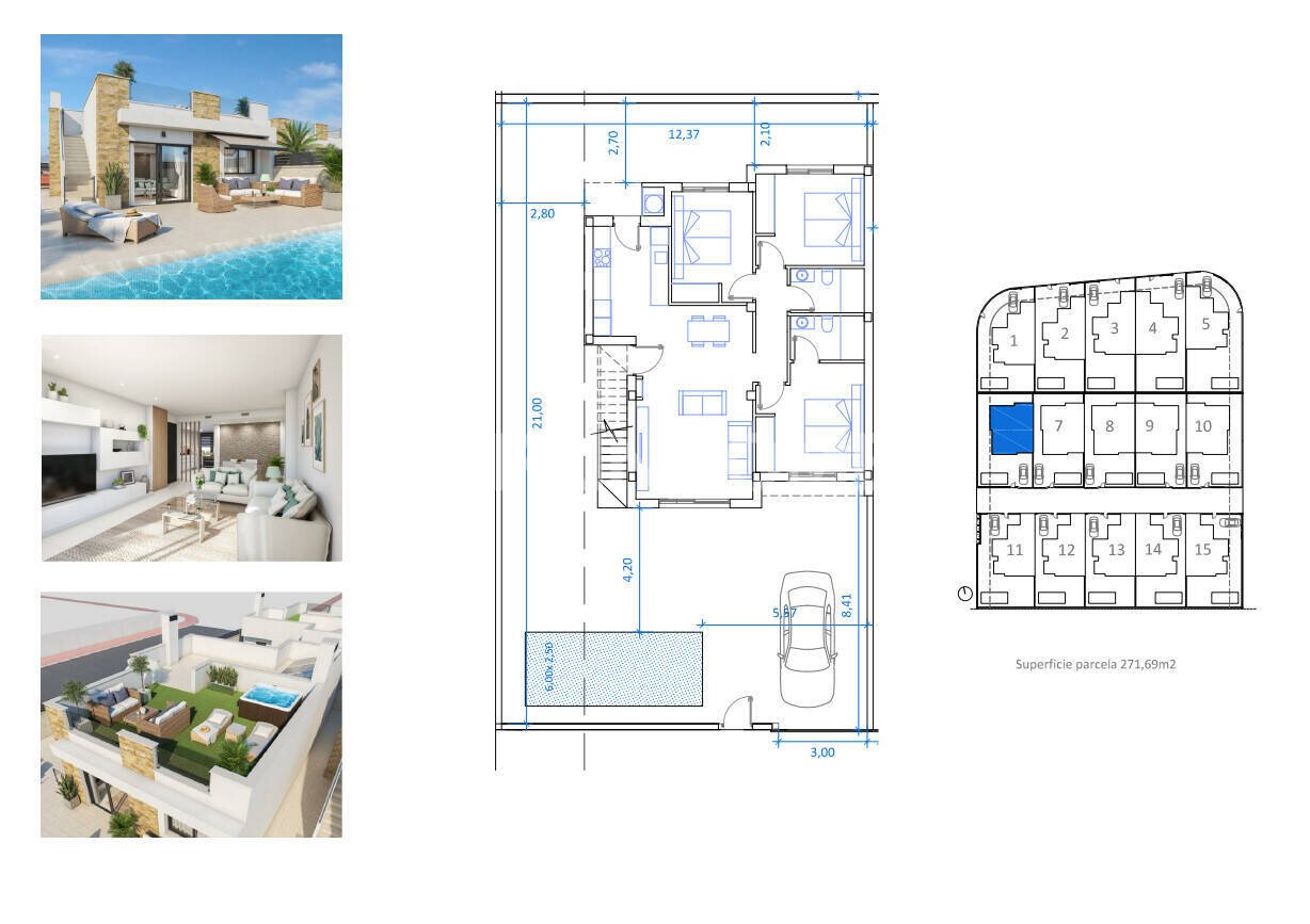 Villa en San Fulgencio, Alicante, España 3 dormitorios, 100 m2 No. 122458