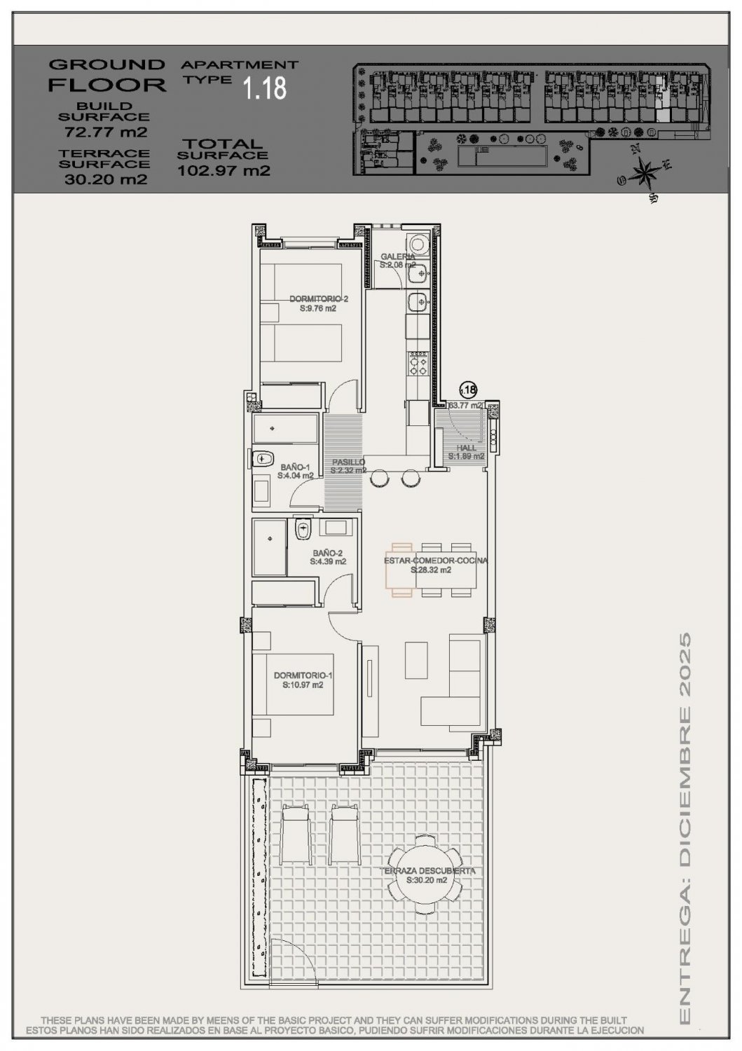 Bungalow i Torrevieja, Alicante, Spanien 2 sovrum,  Nr. 124924
