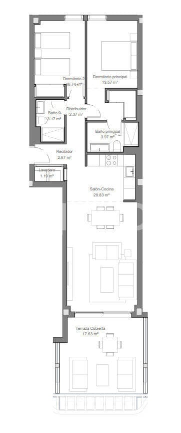 Apartamento en Torremolinos, Málaga, España 2 dormitorios, 68 m2 No. 124667