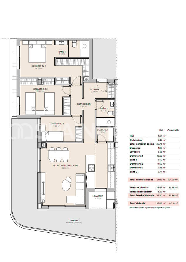 Apartment in La Nucia, Alicante, Spain 2 bedrooms, 72 sq.m. No. 131191