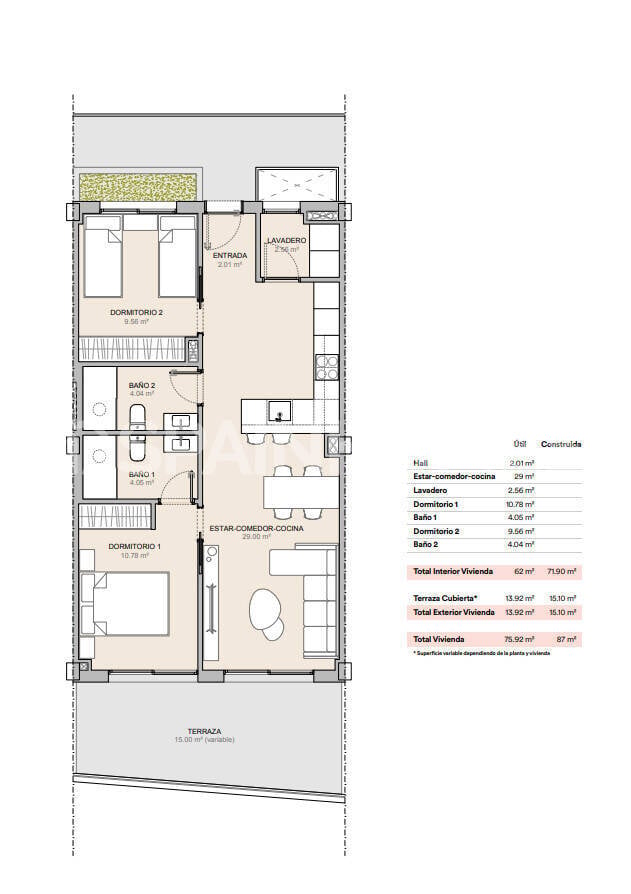 Apartment in La Nucia, Alicante, Spain 2 bedrooms, 72 sq.m. No. 131191