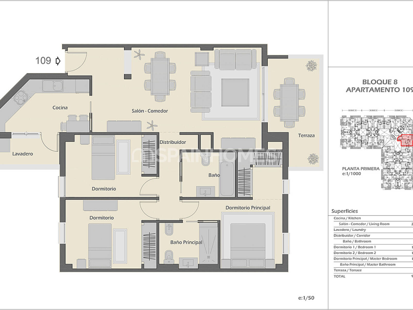 Penthauss Marbella, Malaga, Spānijā 3 istabas, 92 m2 Nr. 124692