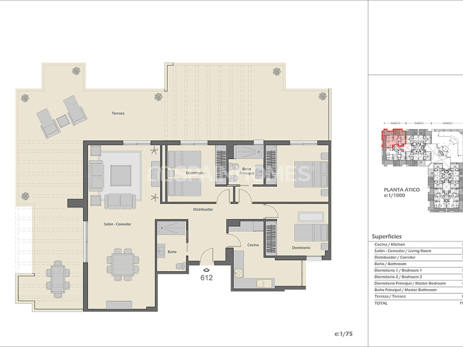 Penthauss Marbella, Malaga, Spānijā 3 istabas, 92 m2 Nr. 124692