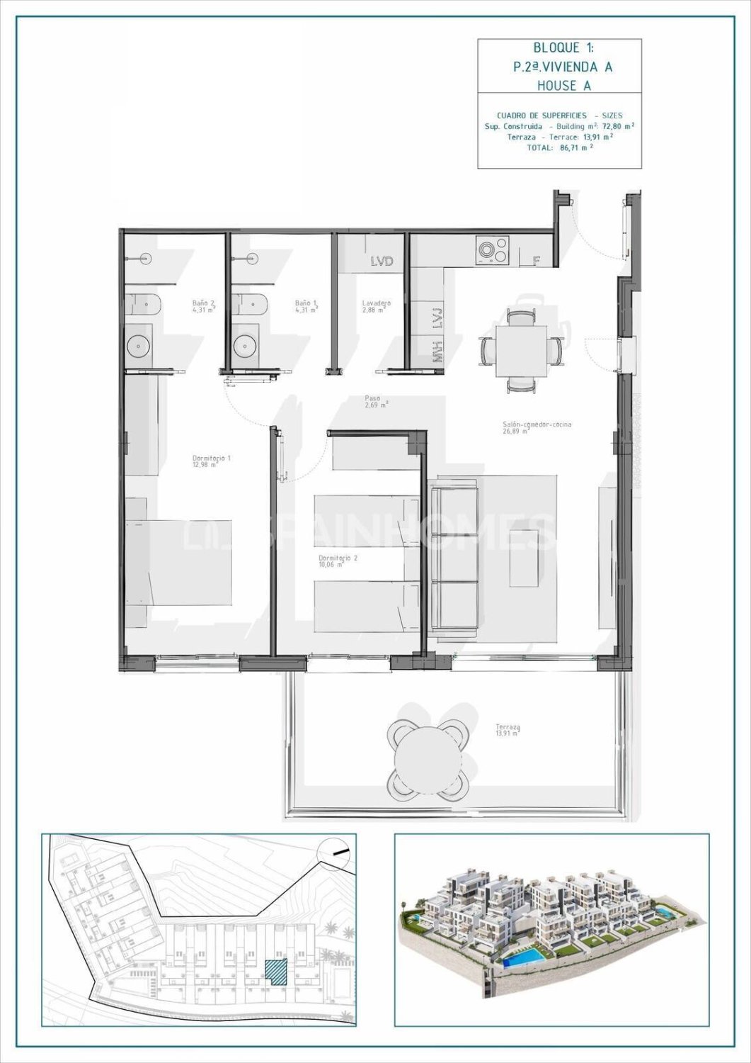 Dzīvoklis Cuevas del Almanzora, Almeria, Spānijā 2 istabas, 70 m2 Nr. 121861