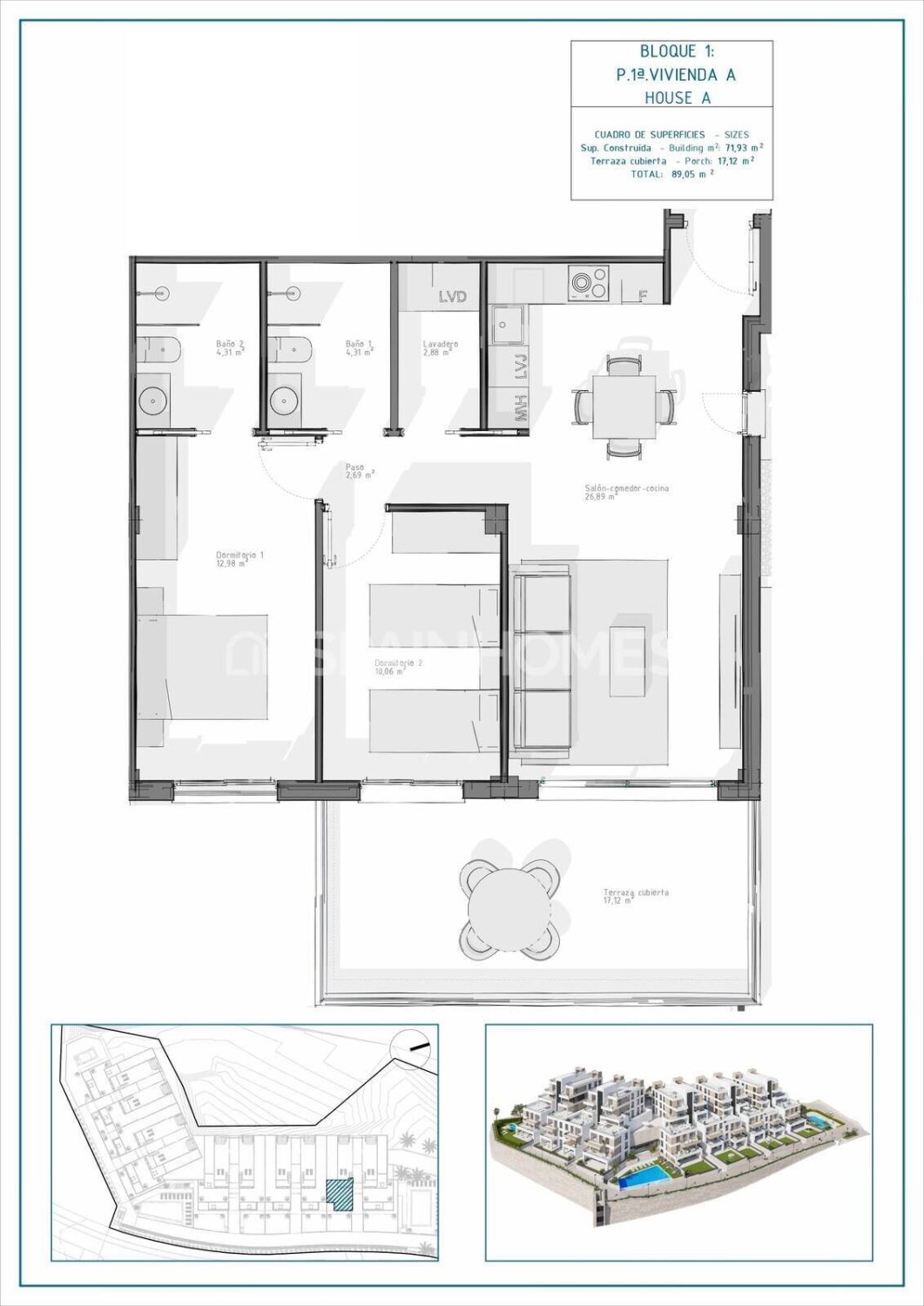 Dzīvoklis Cuevas del Almanzora, Almeria, Spānijā 2 istabas, 70 m2 Nr. 121861