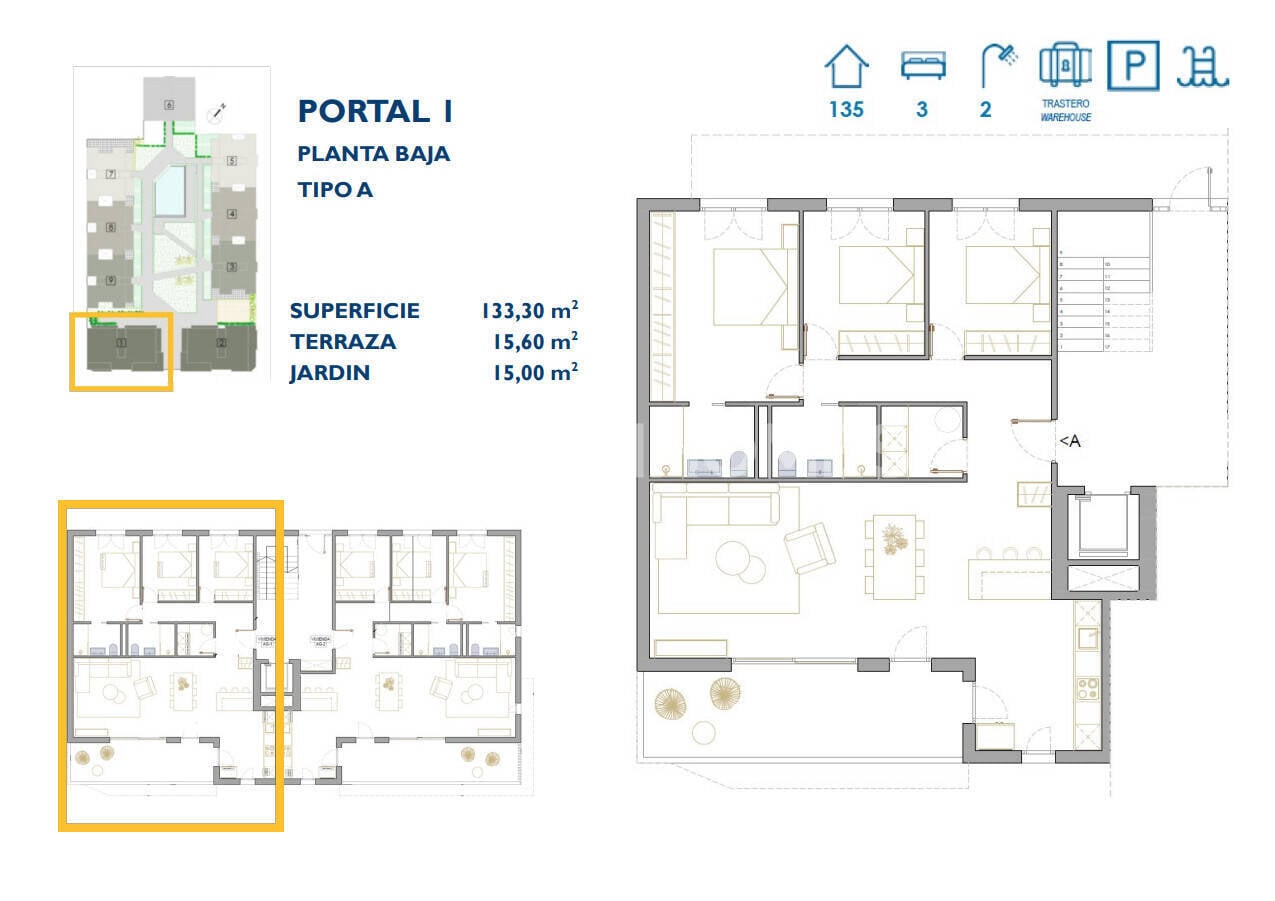 Apartment à San Pedro del Pinatar, Murcia, Espagne 3 chambres, 130 m2 No. 121076