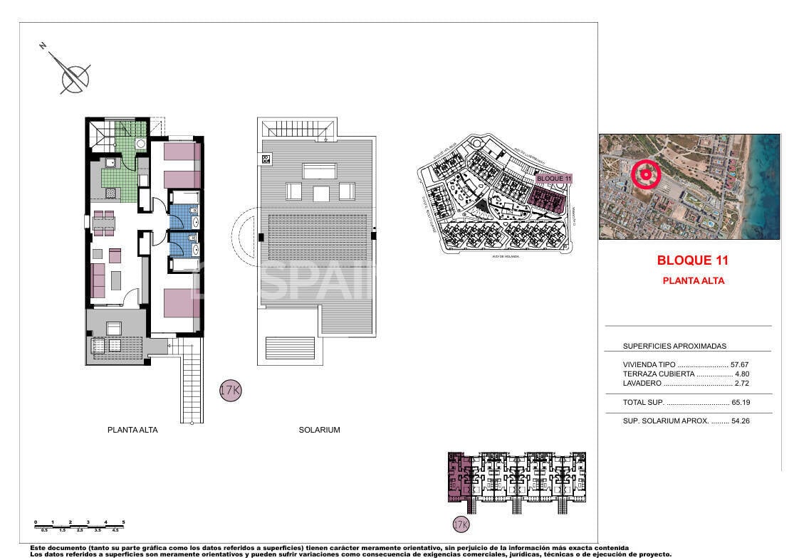 Penthäuser in Pilar de la Horadada, Alicante, Spanien 2 Schlafzimmer, 66 m2 Nr. 120752