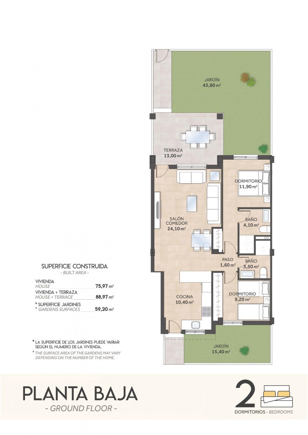 Bungalow i San Miguel de Salinas, Alicante, Spanien 2 sovrum, 75 kvm. Nr. 131390
