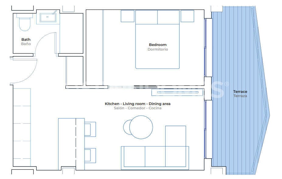 Apartamento en Mijas, Málaga, España 1 dormitorio, 56 m2 No. 122025