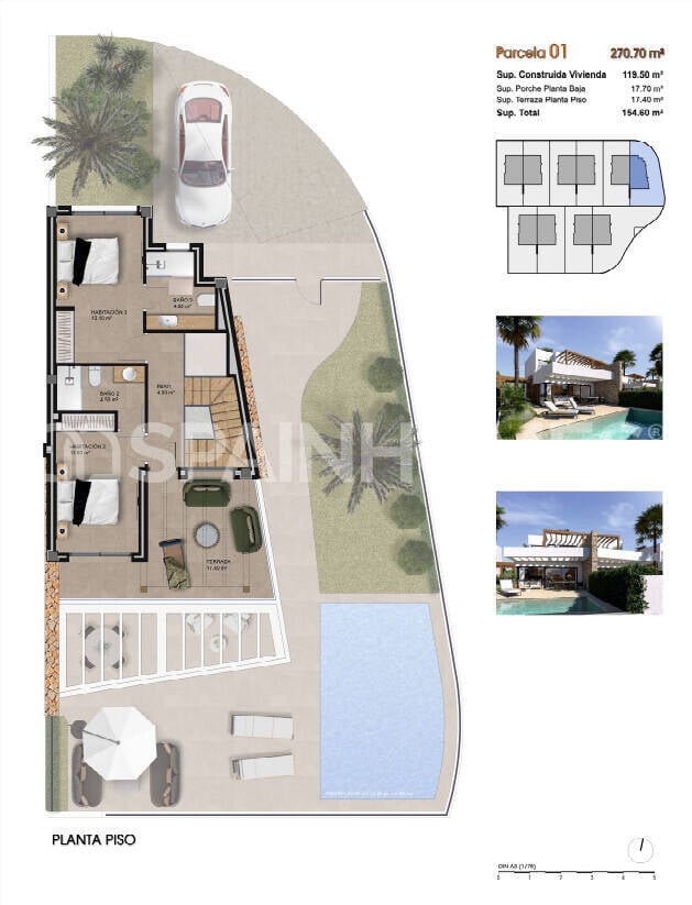 Villa i Monforte del Cid, Alicante, Spanien 3 sovrum, 118 kvm. Nr. 122184