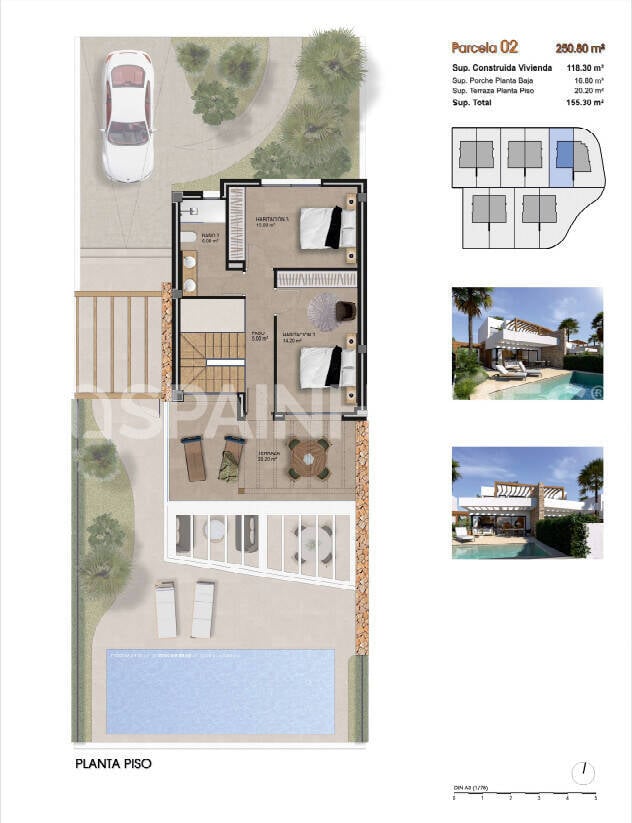 Villa i Monforte del Cid, Alicante, Spanien 3 sovrum, 118 kvm. Nr. 122184