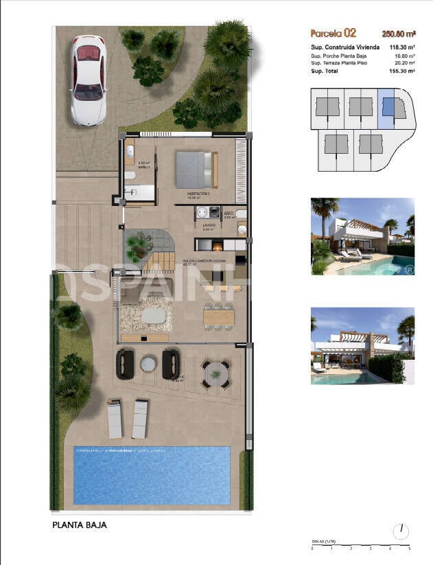 Villa i Monforte del Cid, Alicante, Spanien 3 sovrum, 118 kvm. Nr. 122184