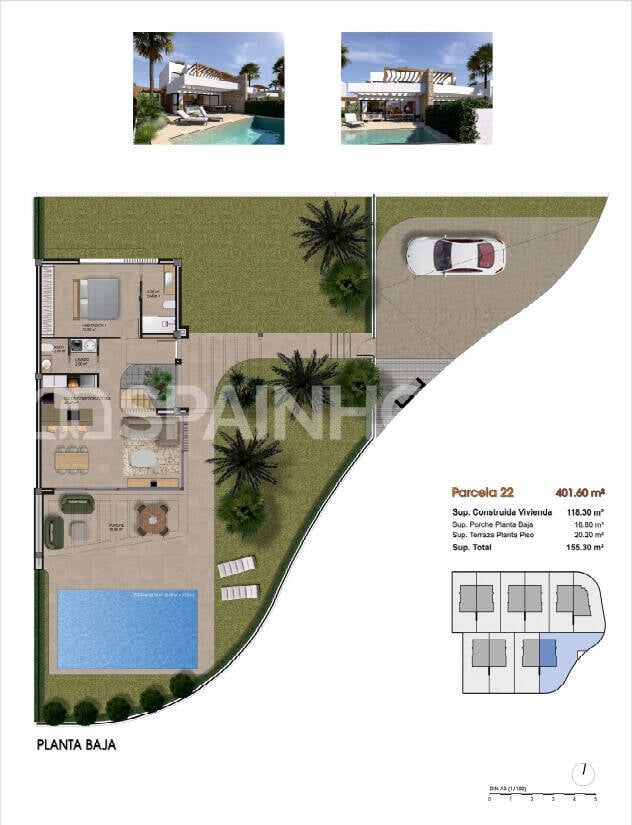 Villa i Monforte del Cid, Alicante, Spanien 3 sovrum, 118 kvm. Nr. 122184