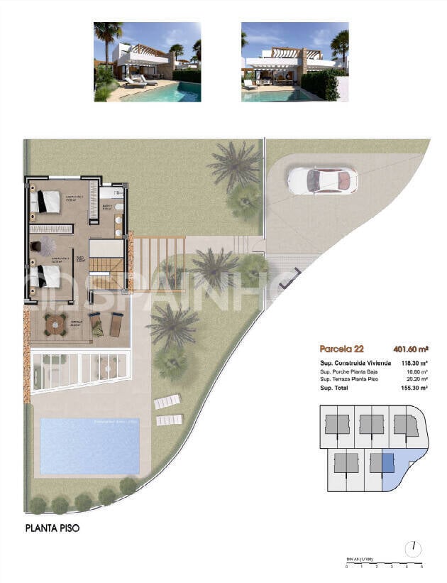Villa i Monforte del Cid, Alicante, Spanien 3 sovrum, 118 kvm. Nr. 122184