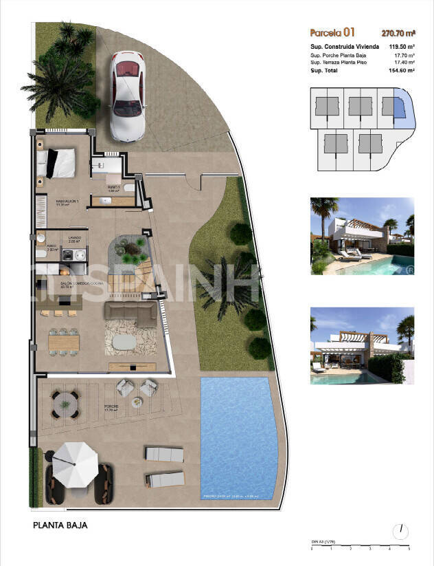 Villa i Monforte del Cid, Alicante, Spanien 3 sovrum, 118 kvm. Nr. 122184
