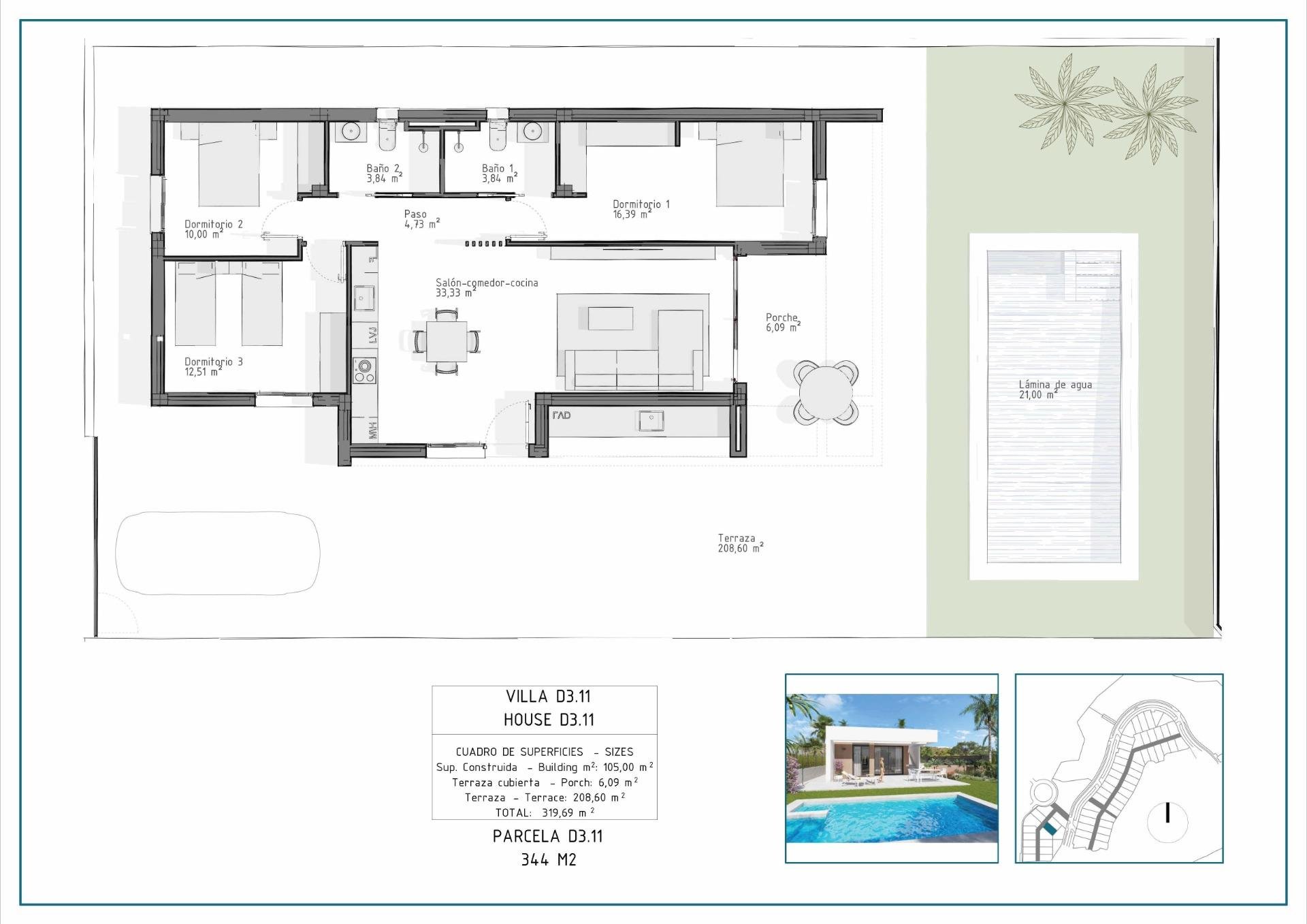 Villa en Vera, Almería, España 3 dormitorios, 105 m2 No. 128439
