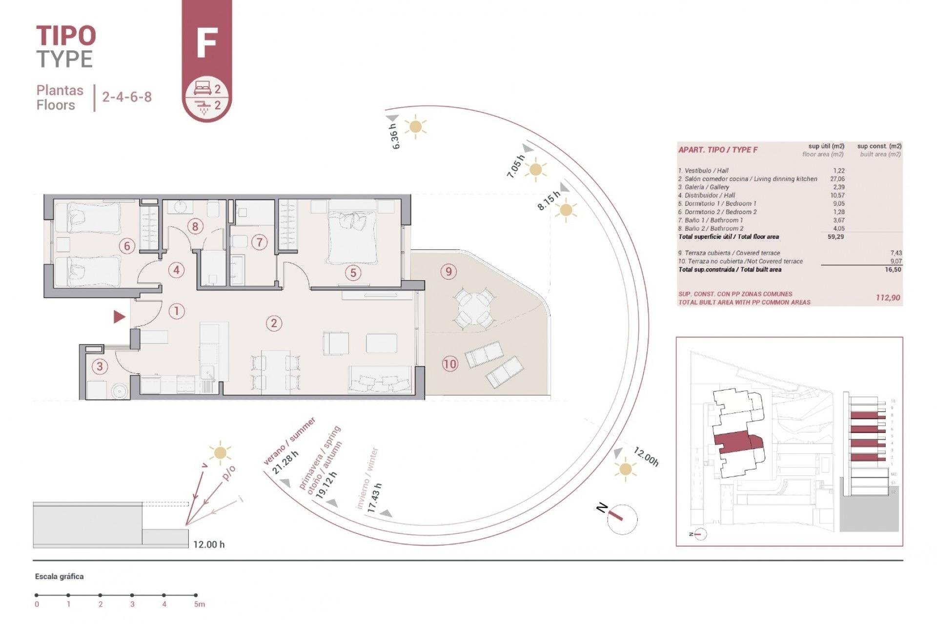 Huoneisto Calpe, Alicante, Espanja 2 makuuhuonetta, 59 m2 No. 122567