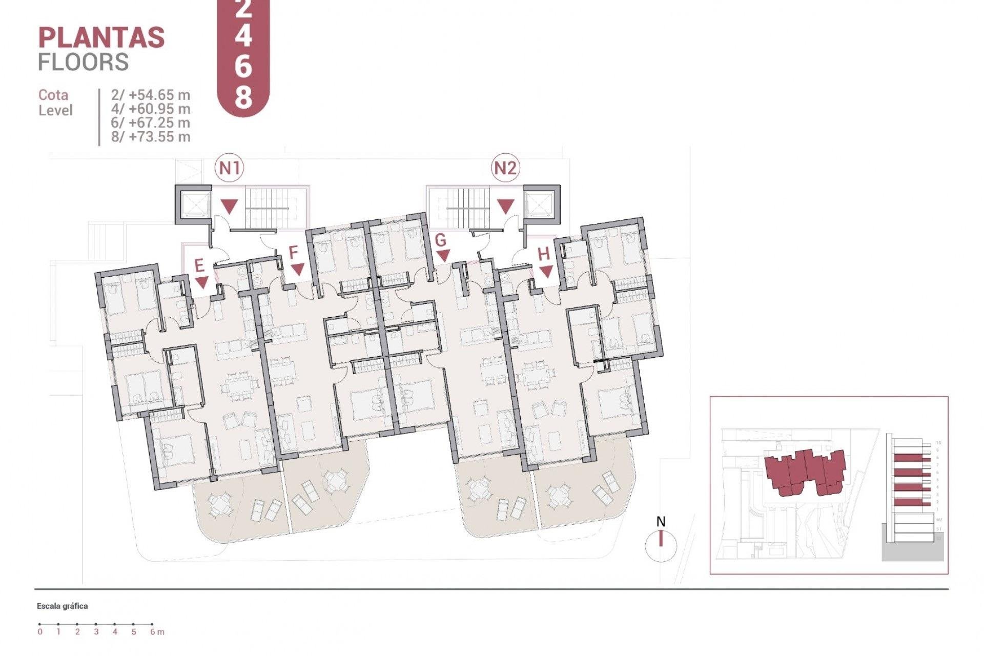 Huoneisto Calpe, Alicante, Espanja 2 makuuhuonetta, 59 m2 No. 122567