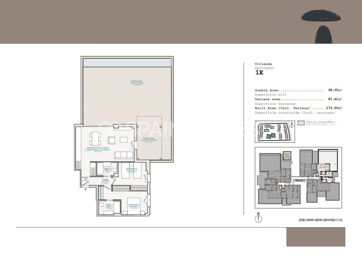 Kattohuoneisto Denia, Alicante, Espanja 2 makuuhuonetta, 66 m2 No. 121069