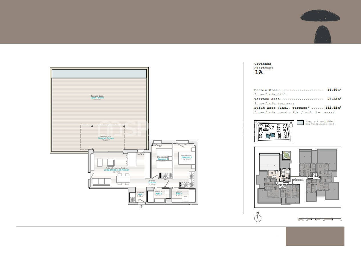 Kattohuoneisto Denia, Alicante, Espanja 2 makuuhuonetta, 66 m2 No. 121069