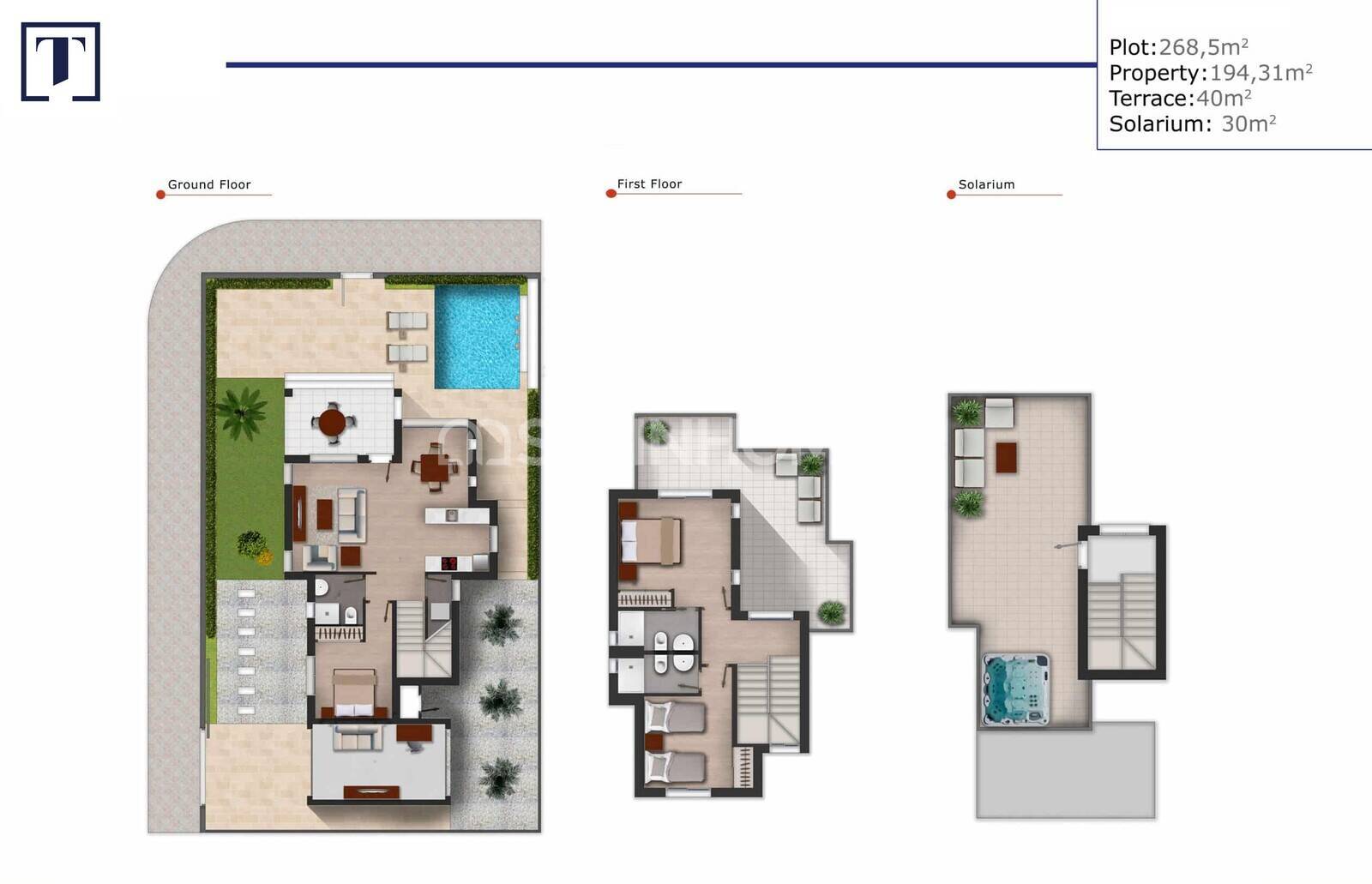 Villa à Los Alcazares, Murcia, Espagne 3 chambres, 194 m2 No. 121494