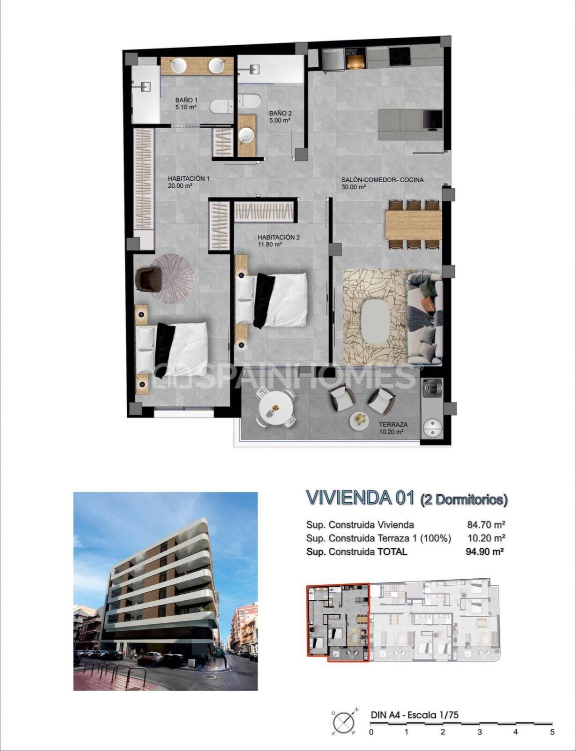 Apartment in Santa Pola, Alicante, Spain 2 bedrooms, 95 sq.m. No. 131216