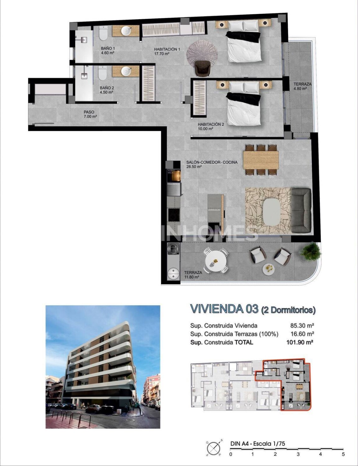 Apartment in Santa Pola, Alicante, Spain 2 bedrooms, 95 sq.m. No. 131216