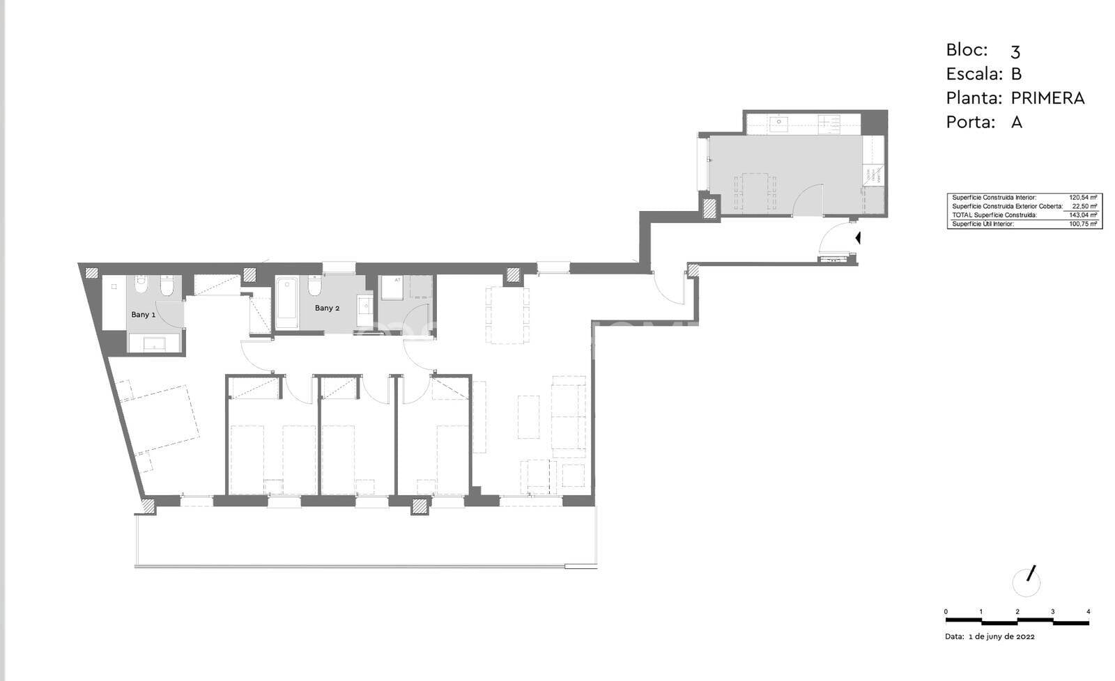Wohnung in Badalona, Barcelona, Spanien 4 Schlafzimmer, 100 m2 Nr. 120634