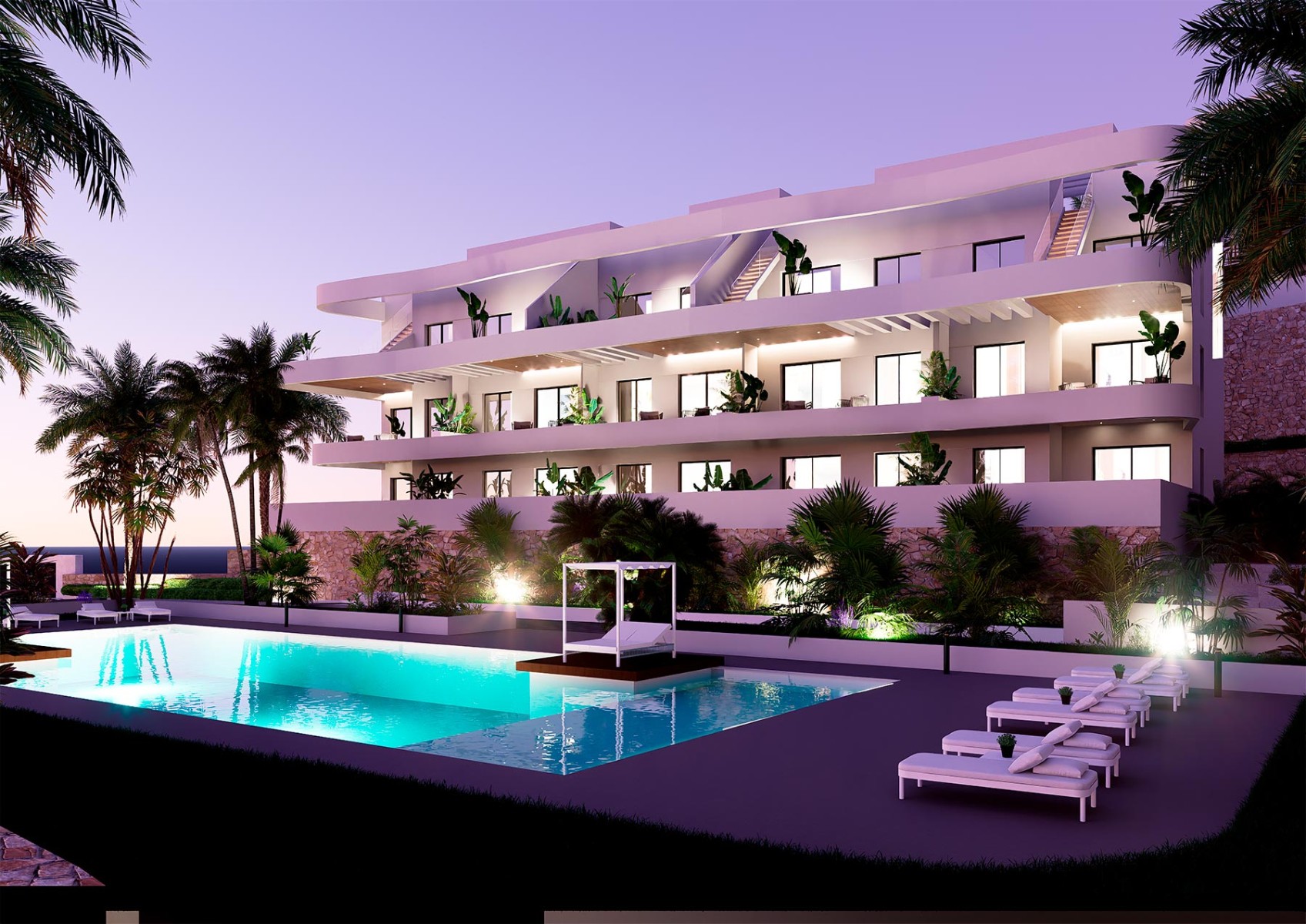 Lägenhet i Finestrat, Alicante, Spanien 2 sovrum, 89 kvm. Nr. 131340