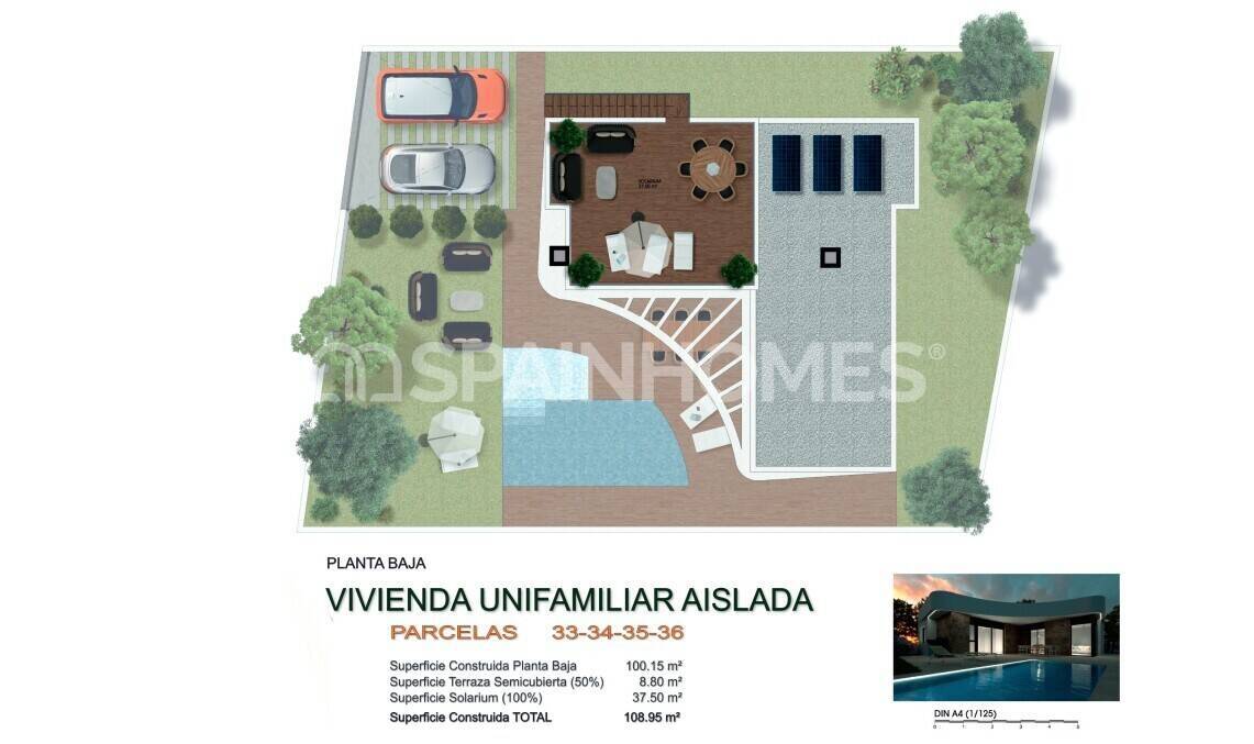 Villa a Los Montesinos, Alicante, Spagna 3 camere da letto, 108 mq. N° 132727