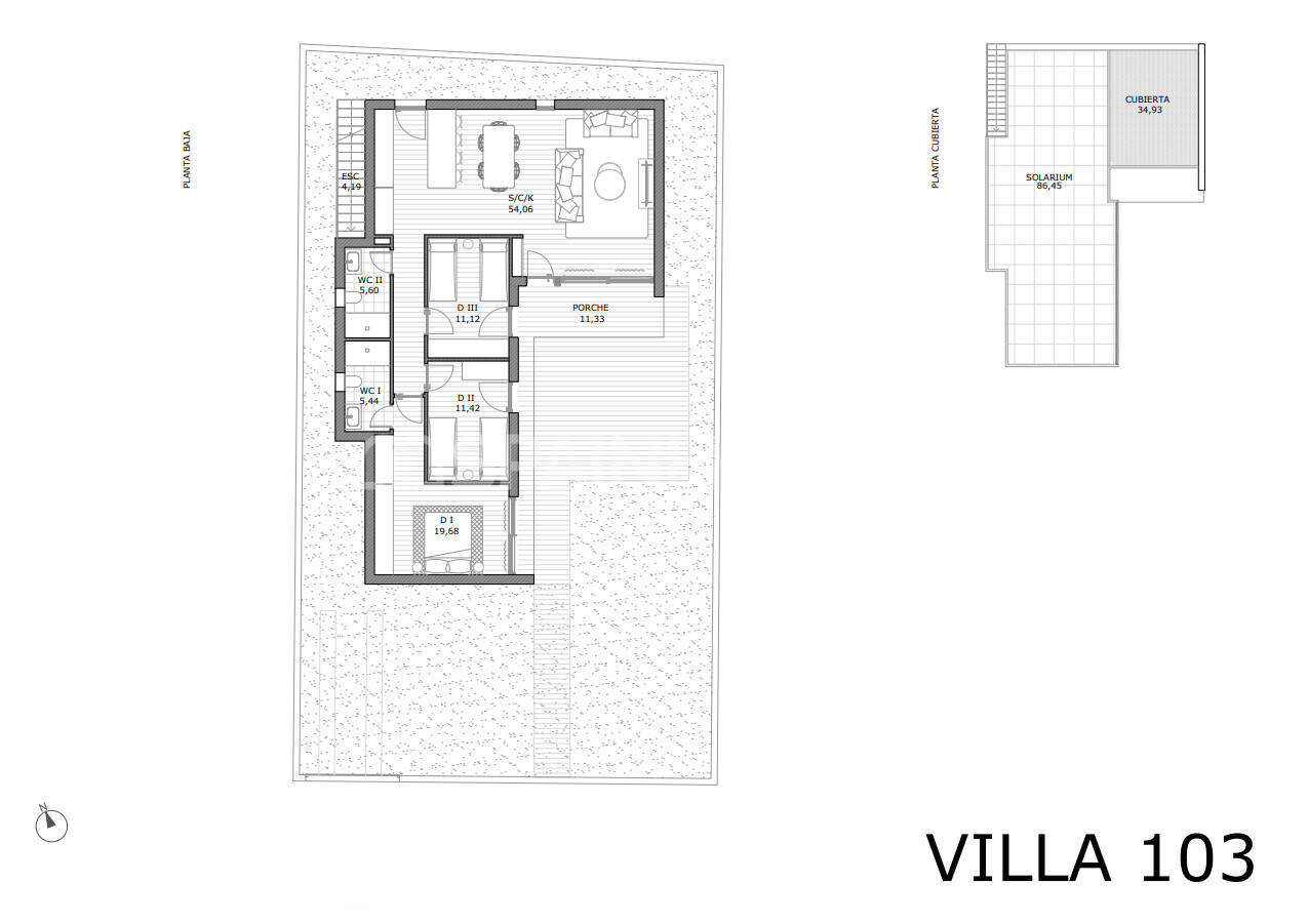 Villa in San Miguel de Salinas, Alicante, Spanien 3 Schlafzimmer, 107 m2 Nr. 120974