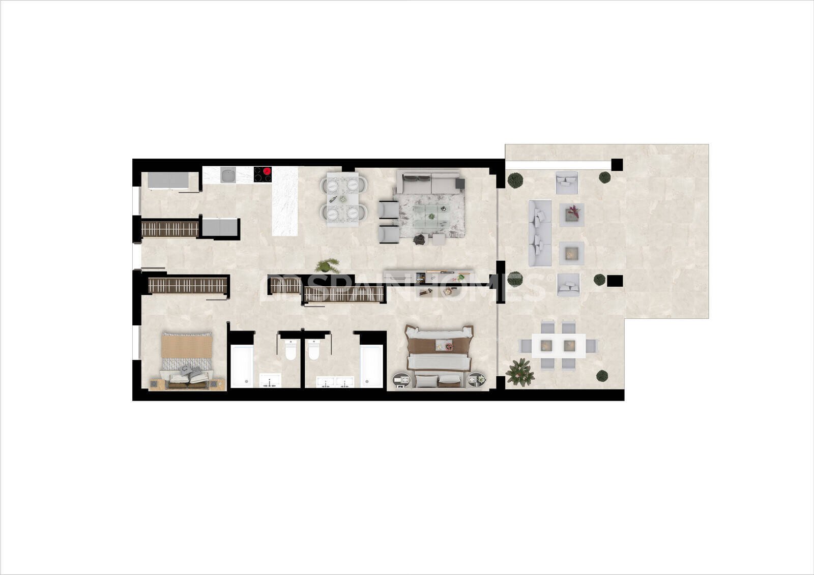 Квартира в Бенахавис, Малага, Испания 3 спальни, 128м2 №120956