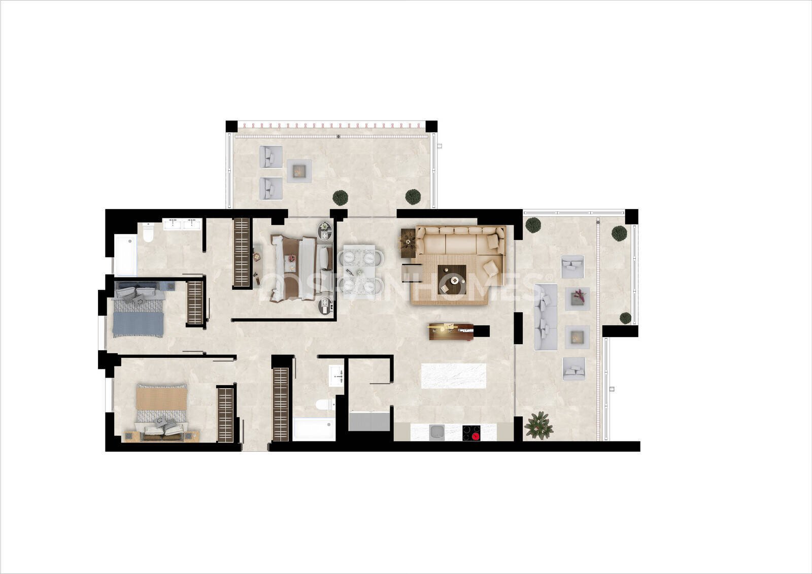 Квартира в Бенахавис, Малага, Испания 3 спальни, 128м2 №120956