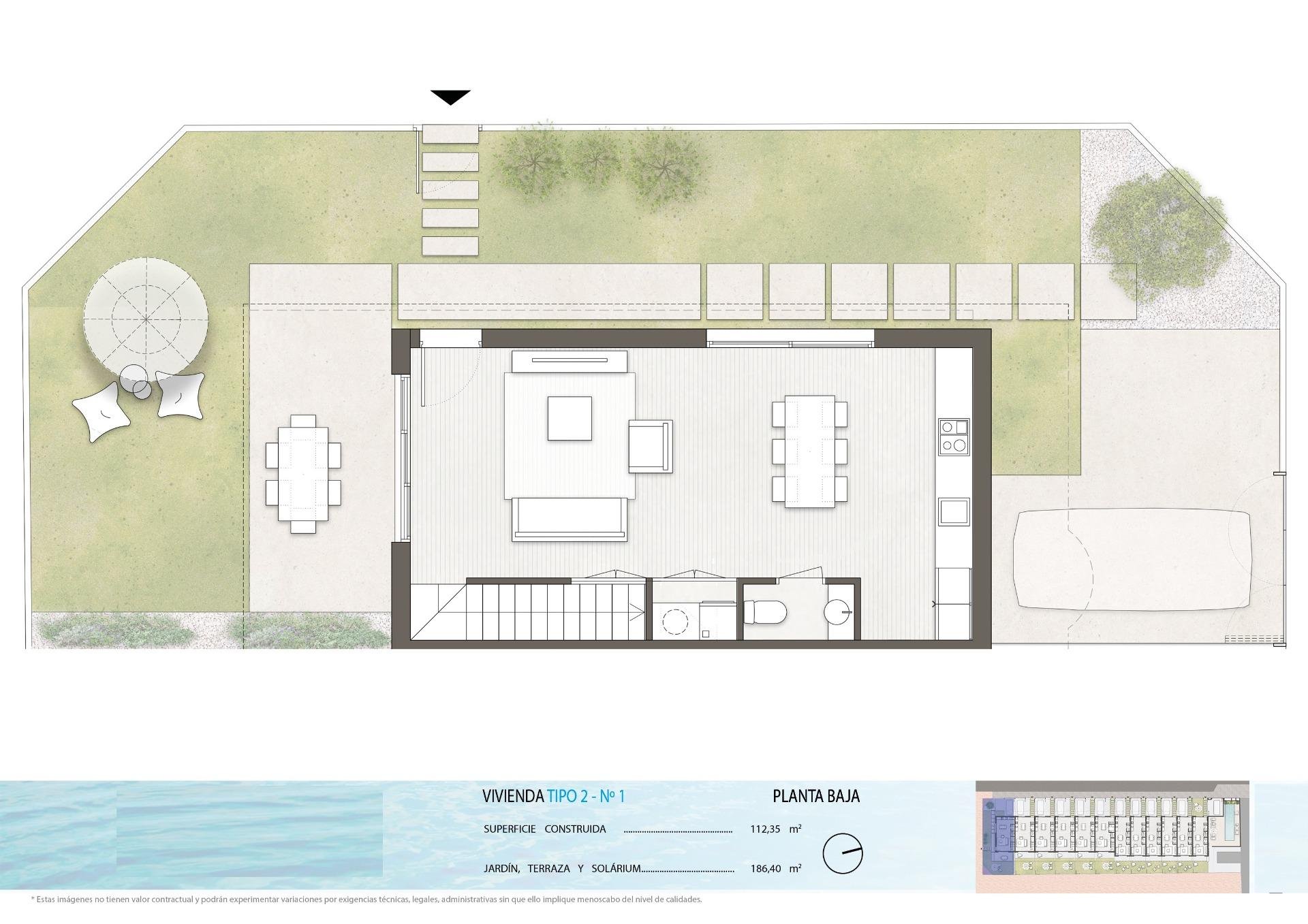 Villa in Pilar de la Horadada, Alicante, Spanien 3 Schlafzimmer, 112 m2 Nr. 128590