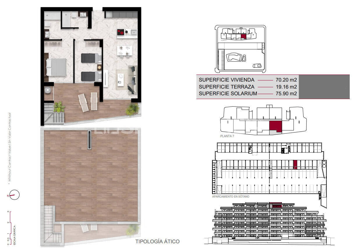 Wohnung in San Miguel de Salinas, Alicante, Spanien 2 Schlafzimmer, 70 m2 Nr. 121474