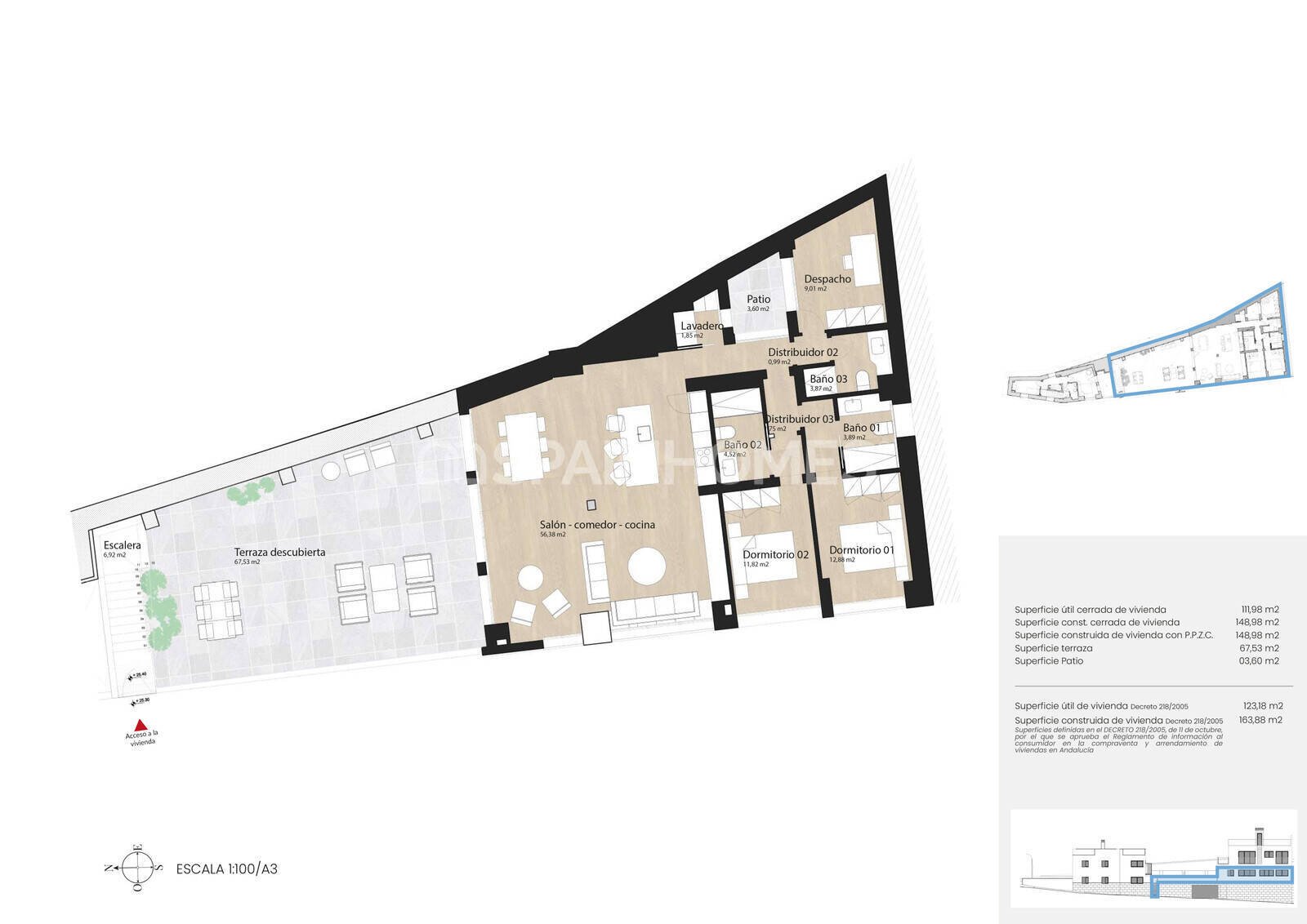 Dzīvoklis Malaga, Spānijā 2 istabas, 107 m2 Nr. 121417