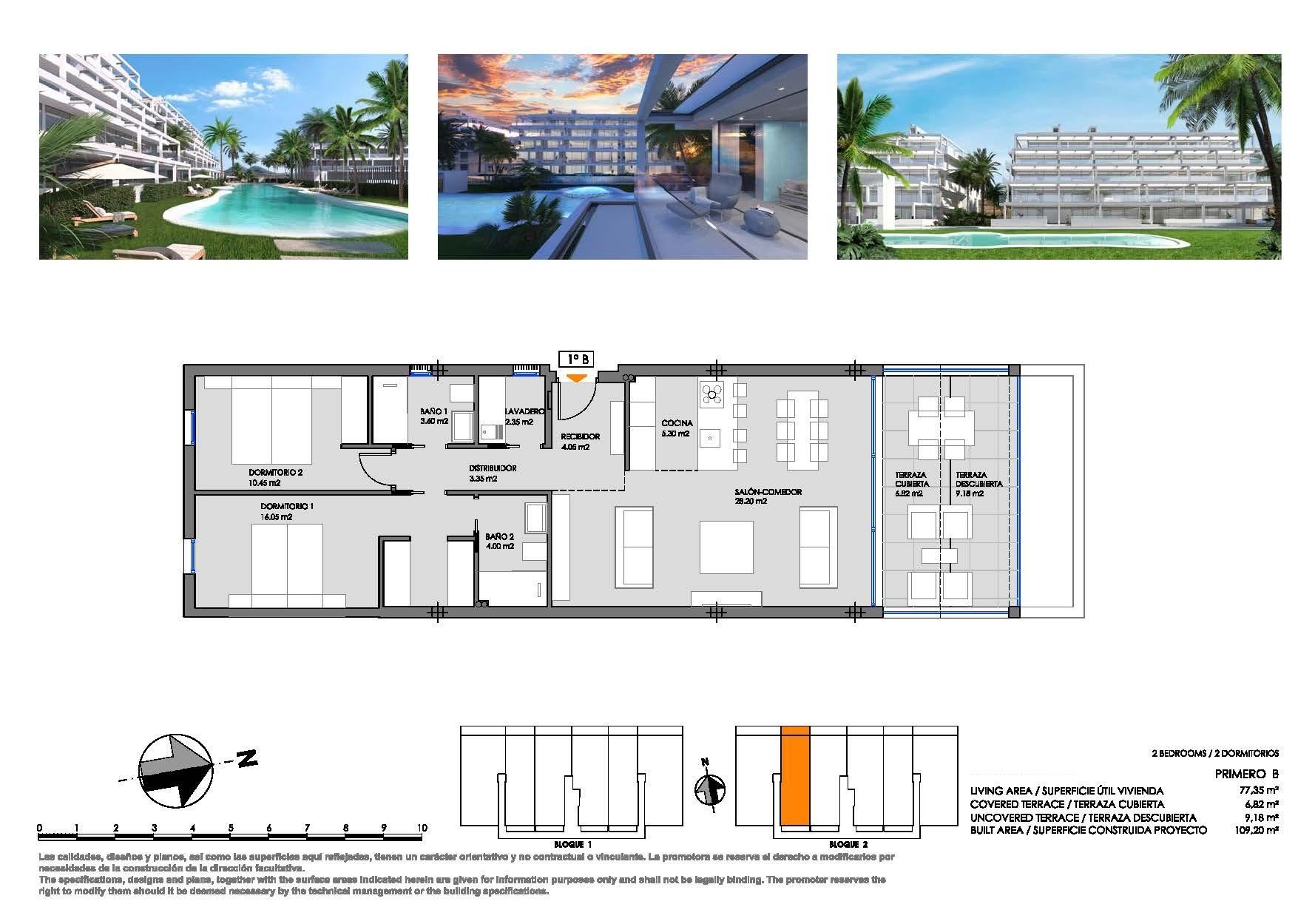 Apartment in Mar De Cristal, Murcia, Spain 2 bedrooms, 109 sq.m. No. 128433