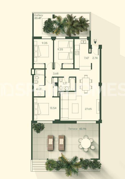 Attico a Mijas, Malaga, Spagna 3 camere da letto, 77 mq. N° 121202