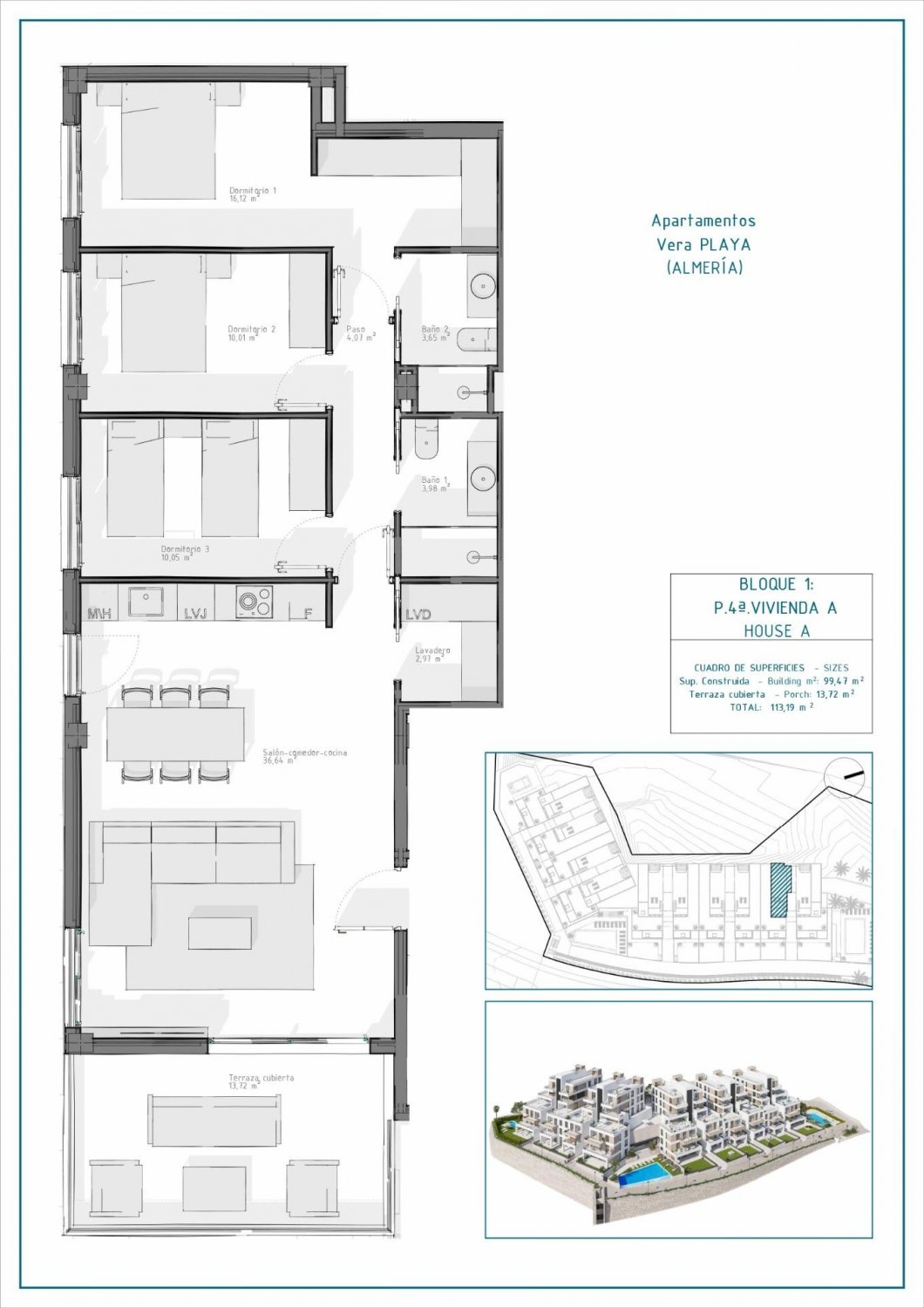 Huoneisto Vera, Almeria, Espanja 3 makuuhuonetta, 71 m2 No. 128539