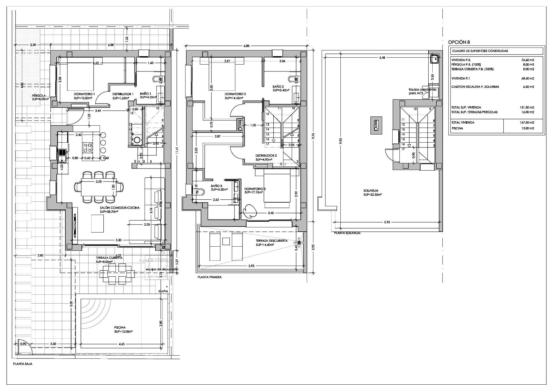 Villa en San Pedro del Pinatar, Murcia, España 3 dormitorios, 151 m2 No. 128537