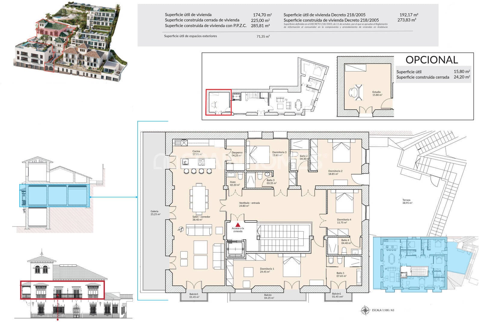 Penthauss Malaga, Spānijā 2 istabas, 107 m2 Nr. 121249