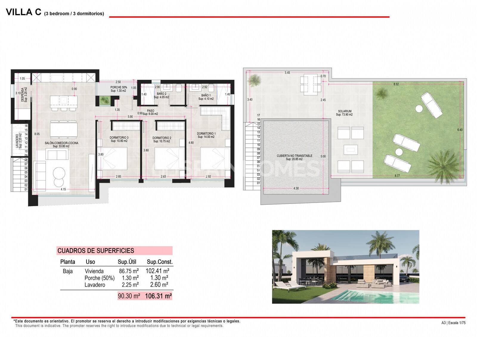 Villa in Fuente Alamo, Murcia, Spain 3 bedrooms, 101 sq.m. No. 132882