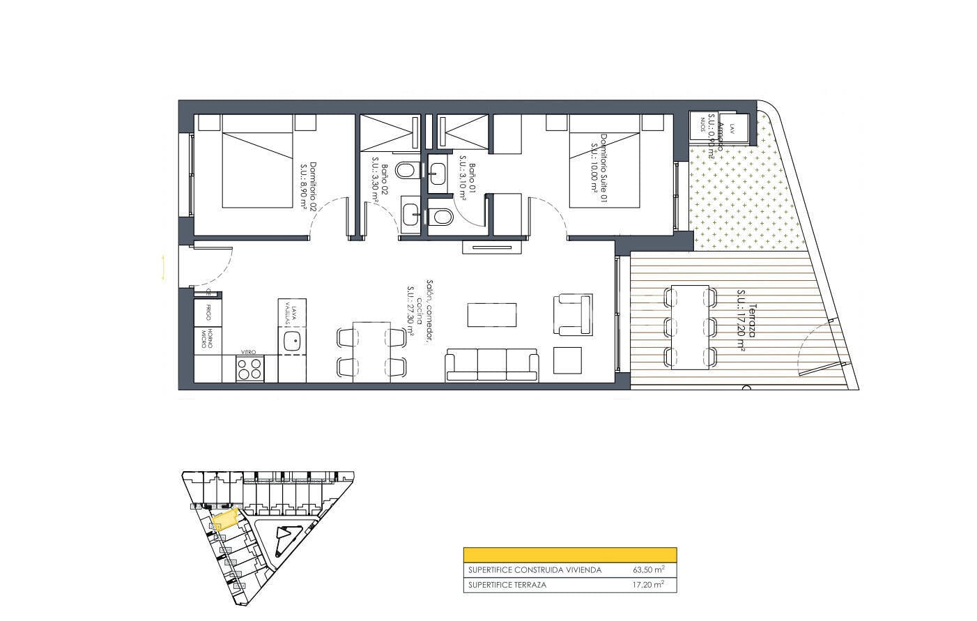 Huoneisto San Fulgencio, Alicante, Espanja 2 makuuhuonetta, 63 m2 No. 120579