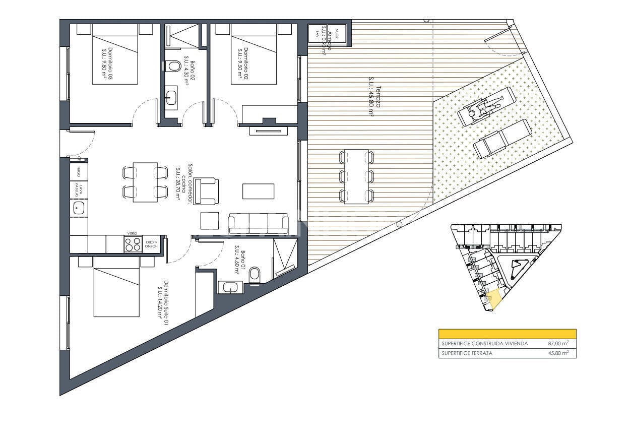 Huoneisto San Fulgencio, Alicante, Espanja 2 makuuhuonetta, 63 m2 No. 120579